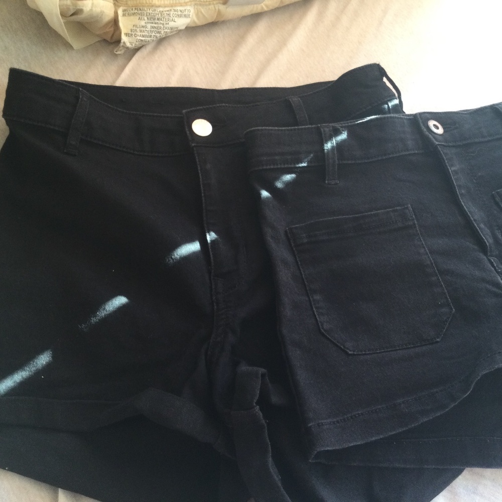2 Divided black denim shorts sz 8
